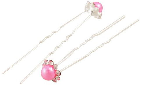 Ruilogod rosa perline decorazione strass intarsiato forcella forcella 2 pezzi