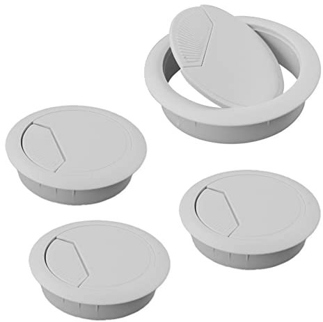 60mm (2.4) Desk Cable Wire Grommet, 4pcs White Desk Grommet Wire Cable, Desk Grommet Cable Organizer for Home and Desk Surface Port Hole Covers