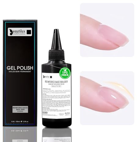 Beautilux 5 in 1 Builder Base Gel TPO-Frei, 100ml HEMA-FREE Transparent Aufbaugel für Gelnägel, Base Coat, Nail Extensions