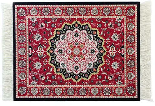 1Pcs Perser Mousepad Mini Teppich Mauspad mit Quaste Klein Maus Büro Zubehör Mousepad Orientalischer Mini Teppich für Laptop, PC, Gaming, Schreibtisch-Pad,Tisch Mousepad