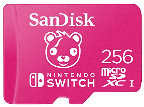 SanDisk 256GB microSDXC card for Nintendo Switch consoles, Fortnite Cuddle Team Leader edition up to 100 MB/s, Nintendo gaming storage, Nintendo Licensed Product, UHS-I, Class 10, U3,