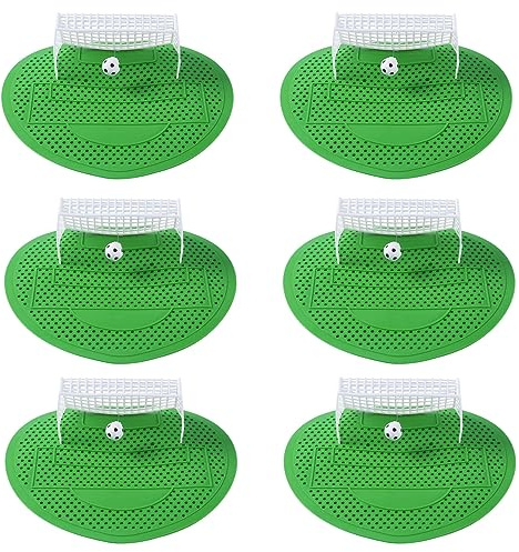 Diysupmkt 6PCS Urinal Screen Splash Mats Set,Football Male Toilet Cleaner Splash Guards Soccer Shoot Goal Style Filter Mats for Home Office School Hotel