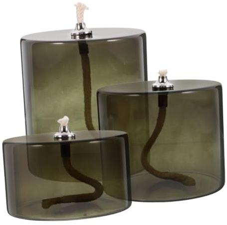 RORPOIR Lampe à Huile en Verre Transparent 3 Pièces, Design Européen | Lampe A Petrole, Corde Coton, Décoration de Table Mariage et Intérieur