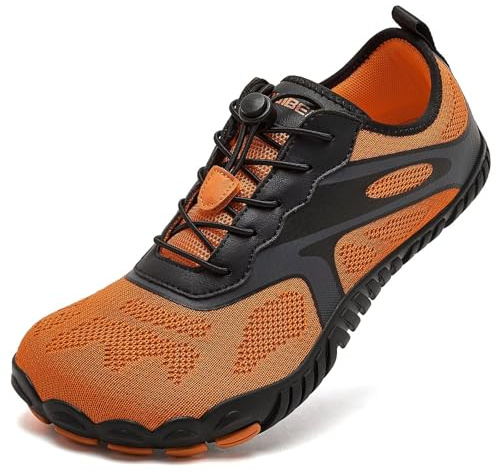 HOBIBEAR Unisex barfotaskor, trailrunning, snabbtorkande | bred tåbox | minimalistiska skor, apelsin, 46 EU bred