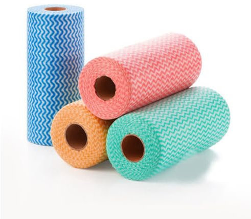 Dish Cloths, 4 Roll J Cloth Roll, Disposable Dish Cloth Roll, Cleaning Cloth Roll, Disposable Cloths Reusable Cleaning Cloths for Kitchen All Purpose Cleaning Cloth Blue Green Red Orange