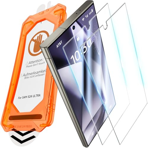 UniqueMe für Samsung Galaxy S24 Ultra für Panzerglas Full Screen - 2 Stück | Displayschutz für Samsung Galaxy S24 Ultra Folie, Auto Installation, Bruchsicher Militärniveau, Anti-Kratzer Schutzglas