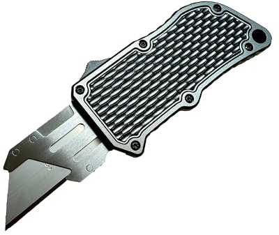 Elite Series OTF Box Cutter Automatic Utility Knife Dual Action Out the Front (Gunmetal Gray)