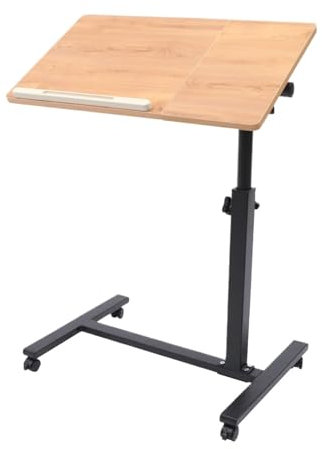 Beistelltisch Mit Rollen Höhenverstellbarer Betttisch mit Rollen, Winkel for Laptop-Schreibtisch, rollender Betttischständer