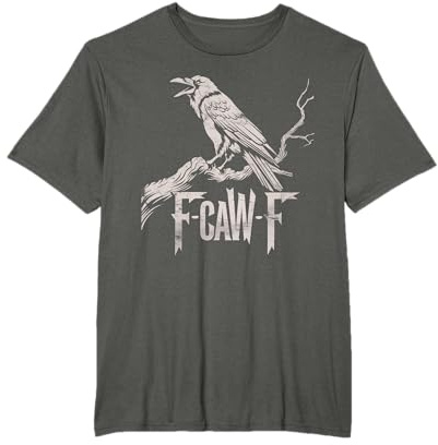 F-Caw-F Black Crow Pun Funny Bird Cawing Grunge T-Shirt