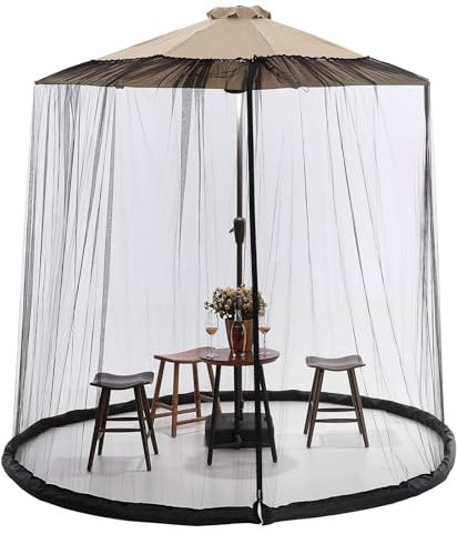 Zanzariera per ombrelloni da giardino – Tenda portatile anti-ct da 4 m x 2,4 m – Perfetta per cortili, campeggio e viaggi – Schermo durevole per protezione ombrellone