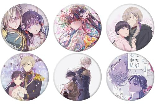 My Happy Marriage Distintivo Anime Figure Tinplate Badge Pins Decorazioni - Multicolore 58mm 6 Pezzi