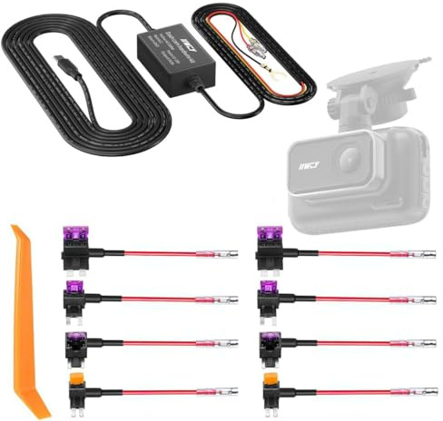 IIWEY Dash Cam Hard Wire Kit only Q5/N6 Model, 4 Meter Dashboard Camera Car Charger Cable Kit, 12V- 24V to 5V, Power Adapter with LP/Mini/ATO/Micro2 Fuse for Dash Cam