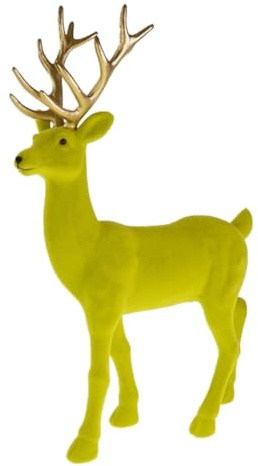 MACOSA WV55019 - Figura decorativa de reno de pie, color verde, 24 cm, decoración navideña, multicolor