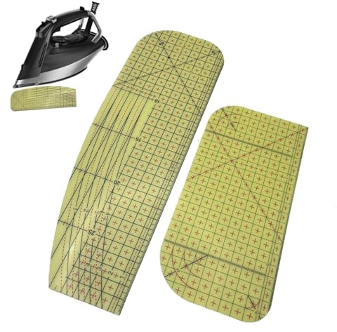 2 Stück Bügellineal,Bügellineal Hitzebeständig,Schneiderlineal,Heißbügellineal Universal Hot Ironing Ruler Heißes Lineal Hitzebeständiges Lineal,Nähzubehör,Heißsaum für DIY Nähen,Schneiderhandwerk