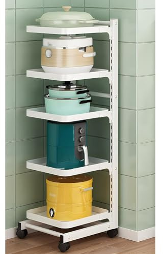 Carrello da cucina, organizer per snack, scaffale per dispensa, portapentole multifunzionale da cucina, ripiani per carrelli da pavimento a 4/5/6 livelli, scaffale di stoccaggio mobile regol