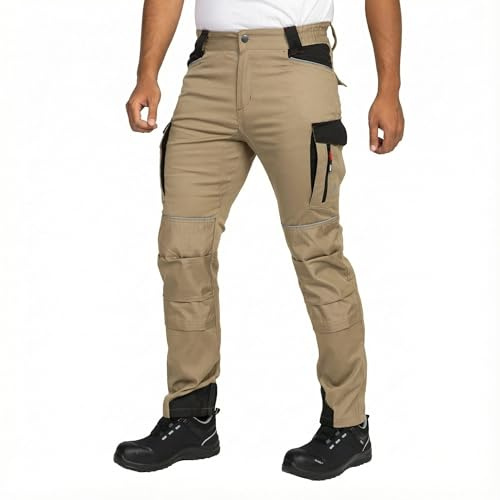 BWOLF Daytona Pantalon de travail stretch pour homme avec de nombreuses poches, kaki, M