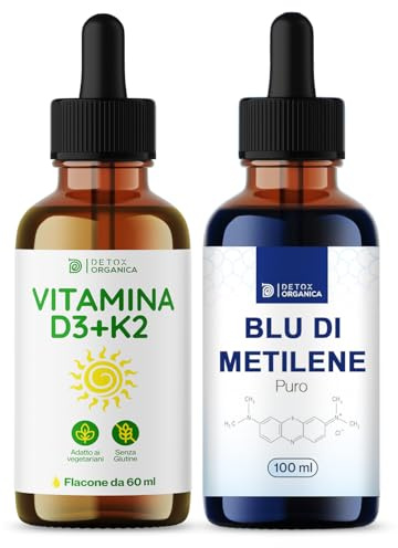 Detox Organica-Soluzione di Blu di metilene con pipetta i Vitamina D3 K2 Gocce