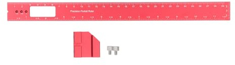Regla de bolsillo para carpintería de 12 pulgadas, regla de marcado de tope deslizante de aleación de aluminio, escala grabada con tope deslizante ajustable, herramienta de medida