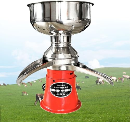GLWABOMARS Centrifuga per Latte e Panna, separatore Elettrico in Acciaio Inox, separatore di Latte scremato e Panna per la Produzione di Burro e Formaggio. velocità del separatore: 9800 Giri/min.
