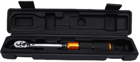 Bewinner Llave de Torsión con Trinquete Bidireccional, Herramienta de Acero Cr V Ajustable de 72 Dientes y 5° con Casquillo de Rápido y Caja de Almacenamiento, 1/4 pulg. 5-25 N.m para Espacios