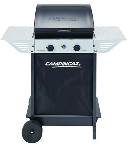Campingaz Gas Grill Xpert 100 L, Grill Carrello con Coperchio a Due fuochi, – Termometro, Due Ripiani Laterali
