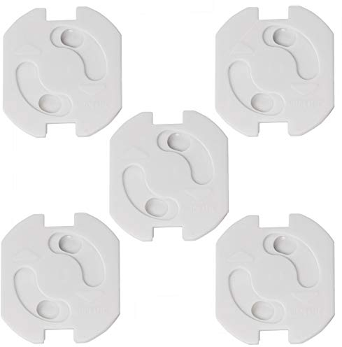 ChiliTec Einsteckschutz für Steckdosen 50 Stück zum Kleben Kindersicherung Absicherung für erhöhte Sicherheit Dreh-Mechanik Weiß