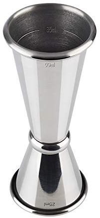 Buddy's Bar - Mesure Jigger, 2,5cl / 5cl mesure double, mesure jigger de haute qualité en acier inoxydable brillant, salubre pour les aliments, mesure jigger pour mesurer les ingrédients des cocktails