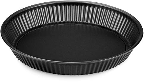 FORMEGOLOSE™, Stampo crostata con fondo smontabile Ø 28 cm, Acciaio con rivestimento antiaderente, Nero