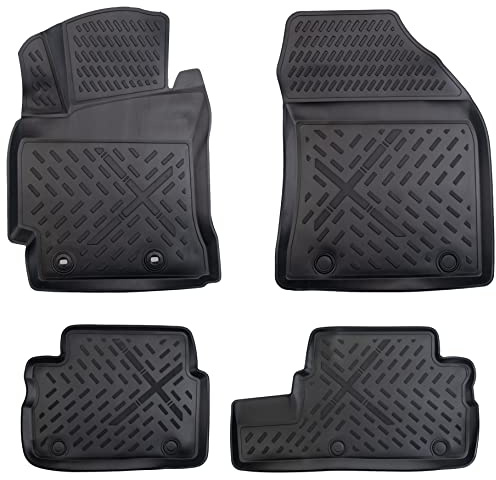 Design 3D Gummimatten Set für Toyota AURIS (II) ab 2012 | Extra hoher 5cm Rand
