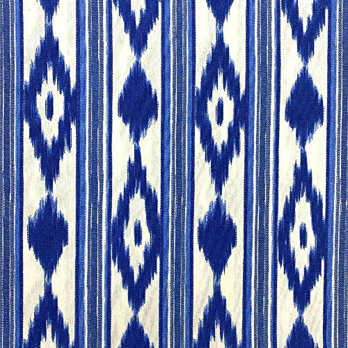 Kt KILOtela - Canvas Dekostoff, Home-Accessoires, Dekorationen, Tischdecken, Vorhänge, Tischdecken, Kissen, Vorhänge, Taschen, Basteln, 300 cm Länge x 280 cm Breite, Geometrisch, Blau - 3 Meter