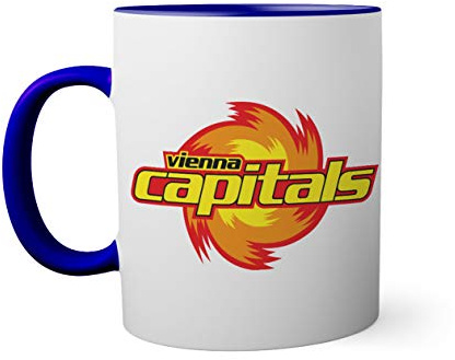Ice Hockey Team Viena Capitals Eishockey Tasse innen und am Henkel dunkelblau außen weiß 330ml