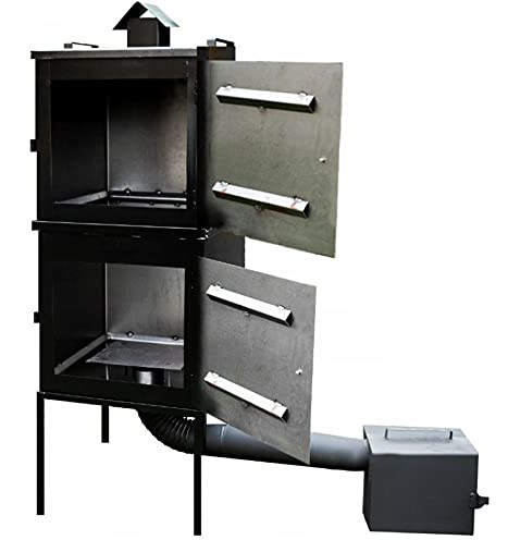 Räucherkammer Stahl Räucherofen Räucherschrank Zwei Kammer Garten 50x50x120 cm