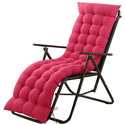 Sonnenliege Chaiselongue Kissen Liegestuhl Auflage Gartenliege Polster Polsterauflage für Reisen Urlaub Innen (Ohne Stuhl) (Rose 64x19x3in)