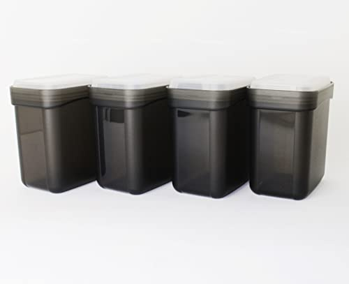 TUPPERWARE Swing Dose schwarz 4X 450ml Vorratsdose + Kugelschreiber metallic