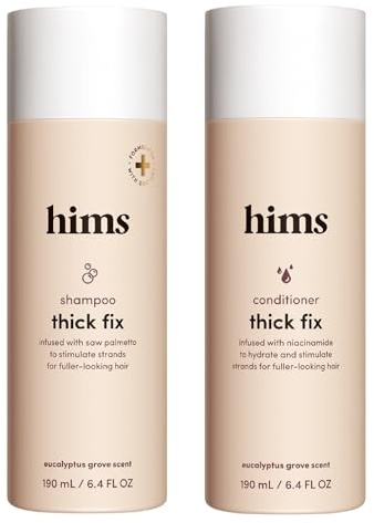 hims Thick Fix Shampoo & Conditioner Set - Saw Palmetto for Healthy Hair Growth & Thickening - Scalp Cleansing - Vegan, Sulfate-Free & Cruelty-Free - Eucalyptus Scent, 6.4 fl oz