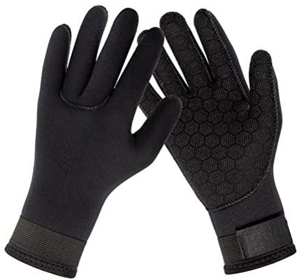 Chiyyak 3mm Neoprenhandschuhe Unisex Taucherhandschuhe rutschfeste Neoprenanzug-Handschuhe Stichfest verschleißfest Tauchen Schnorcheln Kajakfahren