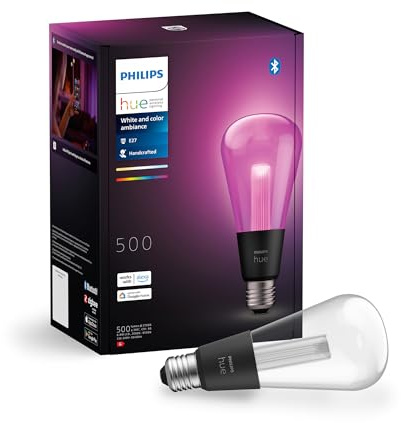 Philips Hue Lightguide smarte Lampe, Edison Form, ST70, weißes und farbiges Licht, Bluetooth kompatibel, Sprachsteuerung mit Alexa, Apple Home und Google Assistant