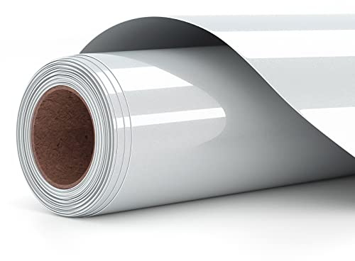 Asoway Plotterfolie Textil Silber Vinylfolie HTV 30.5cm x 305cm | Flexfolie Textil Heat Transfer Vinyl für DIY Kleidung, Mützen, Hosen, andere Stoffe, Leicht zu schneiden und zu jäten