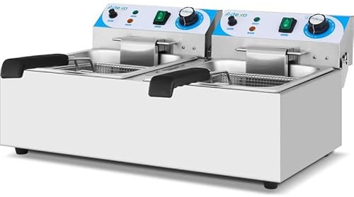 Stalwart DA-MAREF102A Commercial Twin Fryer Electric 10plus10 Litre 6kW Countertop