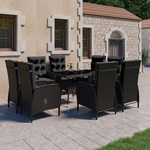 Festnight Rattan Gartenmöbel Set 8 Stühle mit Tisch Gartentisch mit Stühlen Set Sitzgruppe Garten Essgruppe 8 Personen Wetterfest Sitzgarnitur Gartengarnitur Polyrattan Gartensessel