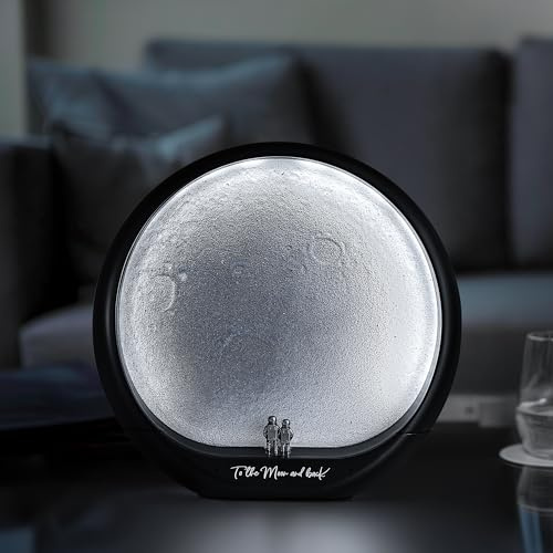 mamre Astronauten-Paar-Mondlampe, Mondlicht, 3D-Mond, wiederaufladbar, Nachtlicht, Geschenk, Heimdekoration, Beleuchtung für Schlafzimmer, Wohnzimmer