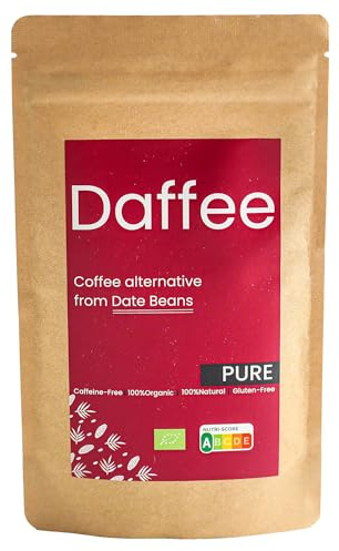 Daffee Organic Date Seed Coffee – Caffeine Free Coffee Alternative & Coffee Substitute, Ground Date Seeds, 250g