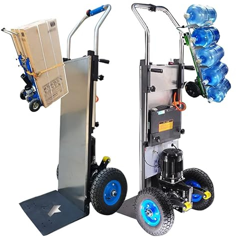CBLdF Hand Truck Stair Climber Electric, Labor-Saving Stair Climbing Trolley with Telescoping Handle, 400 Kg Load,48 V/36 Ah Removable Battery, Handle Button(Instantly Open/Stop) - Stairs Up And Down