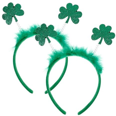 PACKOVE St. Patricks Day Kopfschmuck 2 Stück Pailletten-Kleeblatt-Stirnband Haarreifen Glitzerndes Haar-Accessoire Für Cosplay-Kostüme Grüne Irische Festival-Party-Dekoration