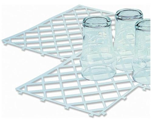 Chabrias Ltd Glass Stacking Mats - 1 Pack of 10 White UK Made Glass Shelf Liner, Interlocking Bar Glass Mats, Ventilation Mats - Ideal for Home Bars & Pubs