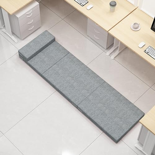 Faltbare Gästematratze, Reisematten, maschinenwaschbar, Wohnzimmer, Schlafzimmer, faltbare Isomatten, Campingmatratze, Couch-Betten für Auto-Möbel, Wohnwagen (200 x 90 x 10 cm, Grau)