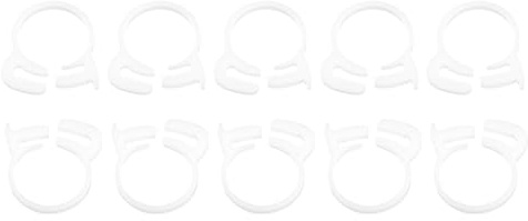QUARKZMAN 10 Piezas Abrazaderas de Manguera de Doble Agarre Plástico 30.4-33 mm/1.20-1.30 de Diámetro Interno Ajustable Varias Abrazaderas de Tubo de Trinquete para Hogar Blanco