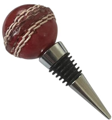 CRICKET-GIFTS Wine Stopper Real Leather Mini Cricket Ball Suitable for bottles up to 20mm Diameter