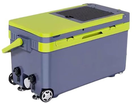 Angelkoffer Toolbox 42L Angeln Sitz Tackle Box Angeln Stuhl Mit Rückenlehne Multi-funktionale Angeln Box Mit Rädern Werkzeugbox Angelbox(Grey)