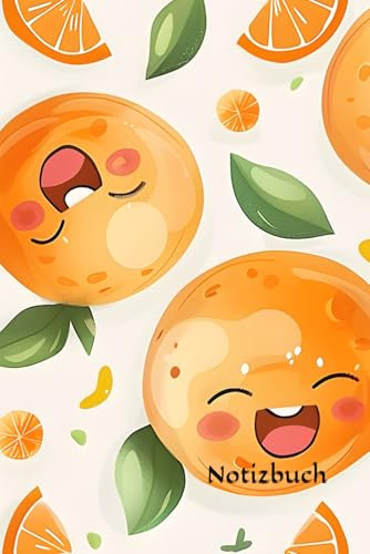 Notizbuch: Süße Orangen Notizbuch | 6x9 Zoll DIN A5 | 100 Seiten liniert | Frucht Notizheft | Früchte Tagebuch | Orangenmuster Schreibheft | Rezeptbuch Geschenk